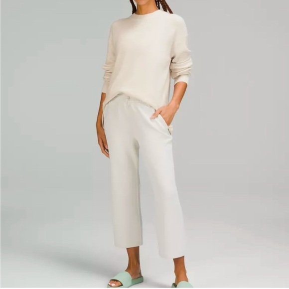 lululemon athletica Sweaters - Lululemon Merino Wool-Blend Ribbed Crewneck Sweater White Opal Size 4